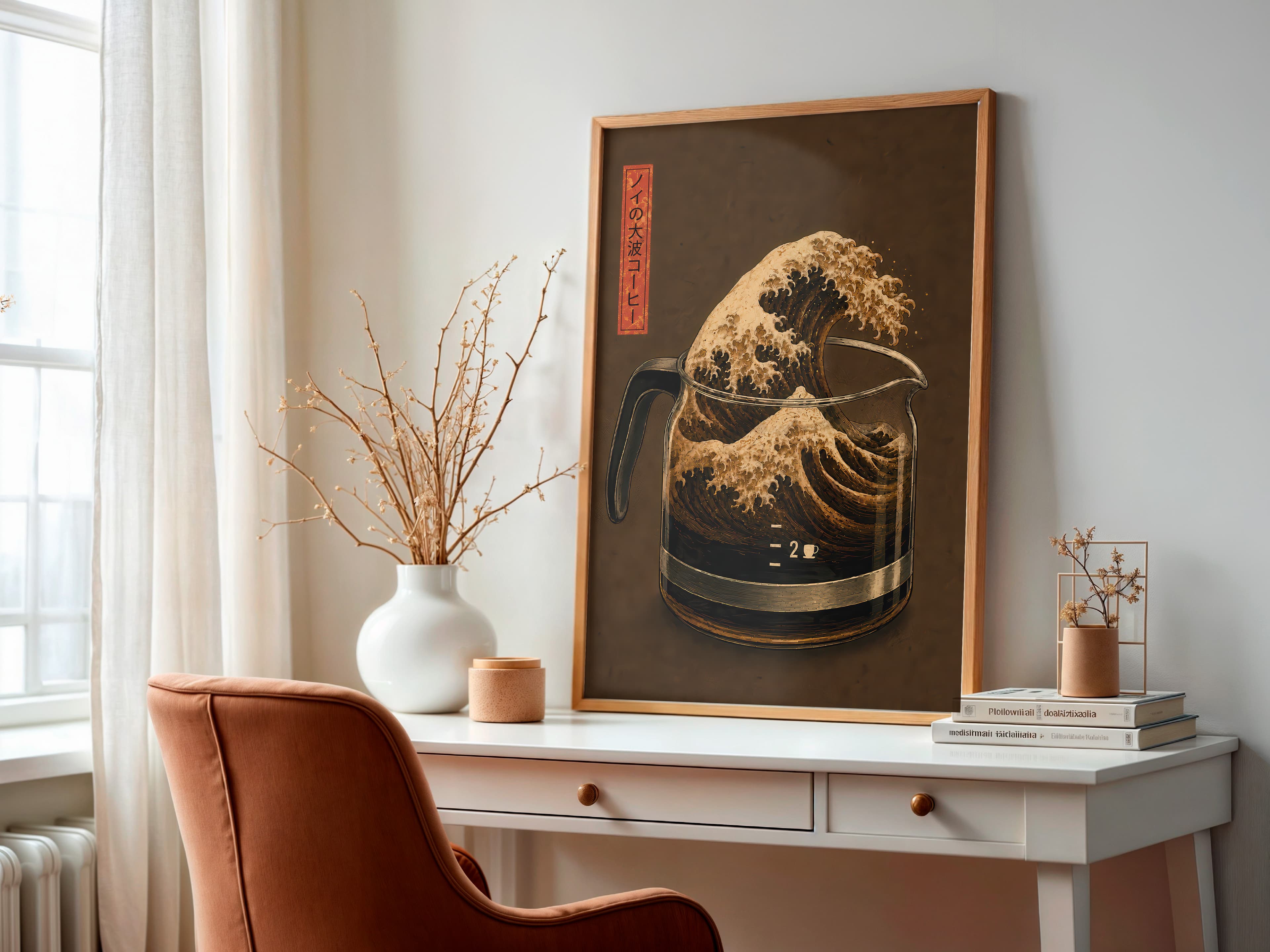 Japanese Wave Coffee Print