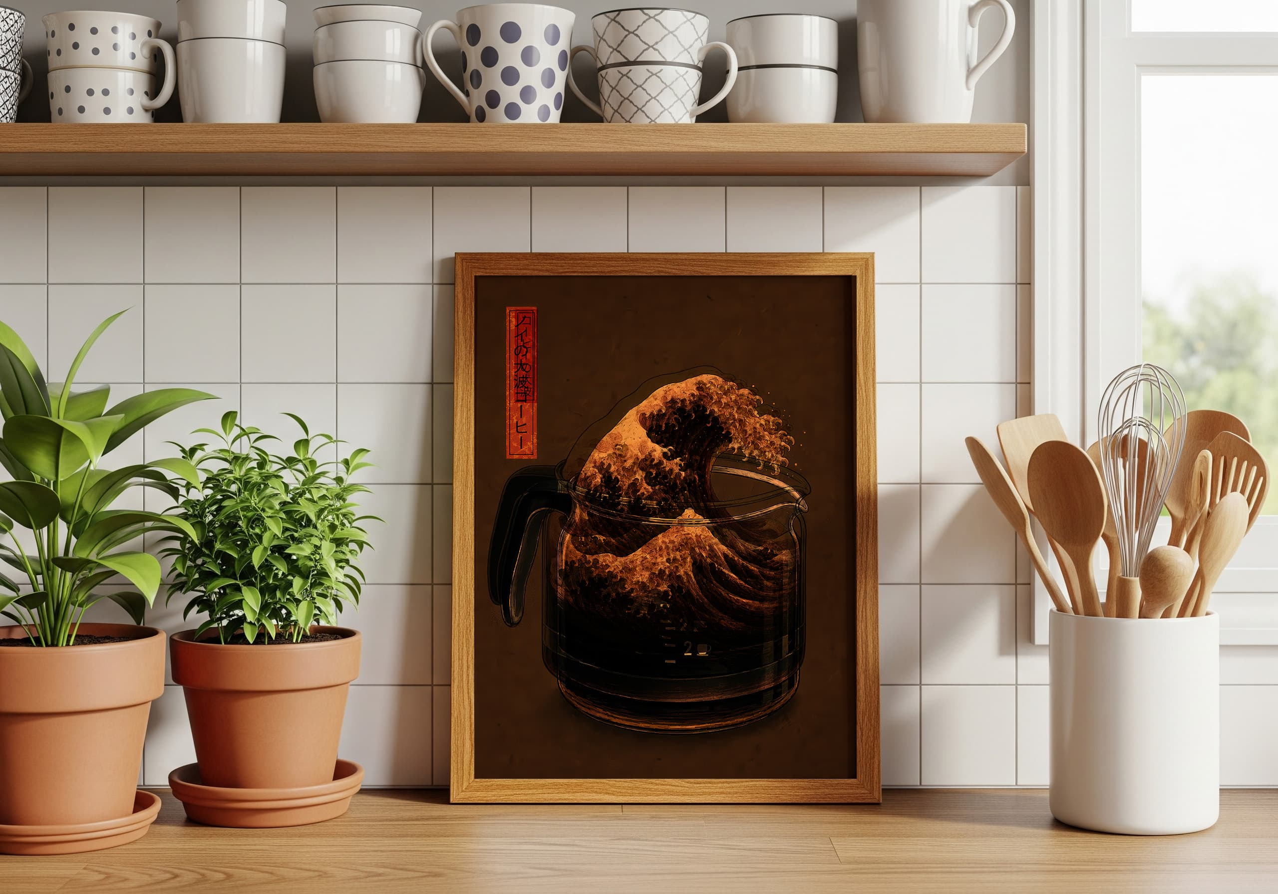 Japanese Wave Coffee Print