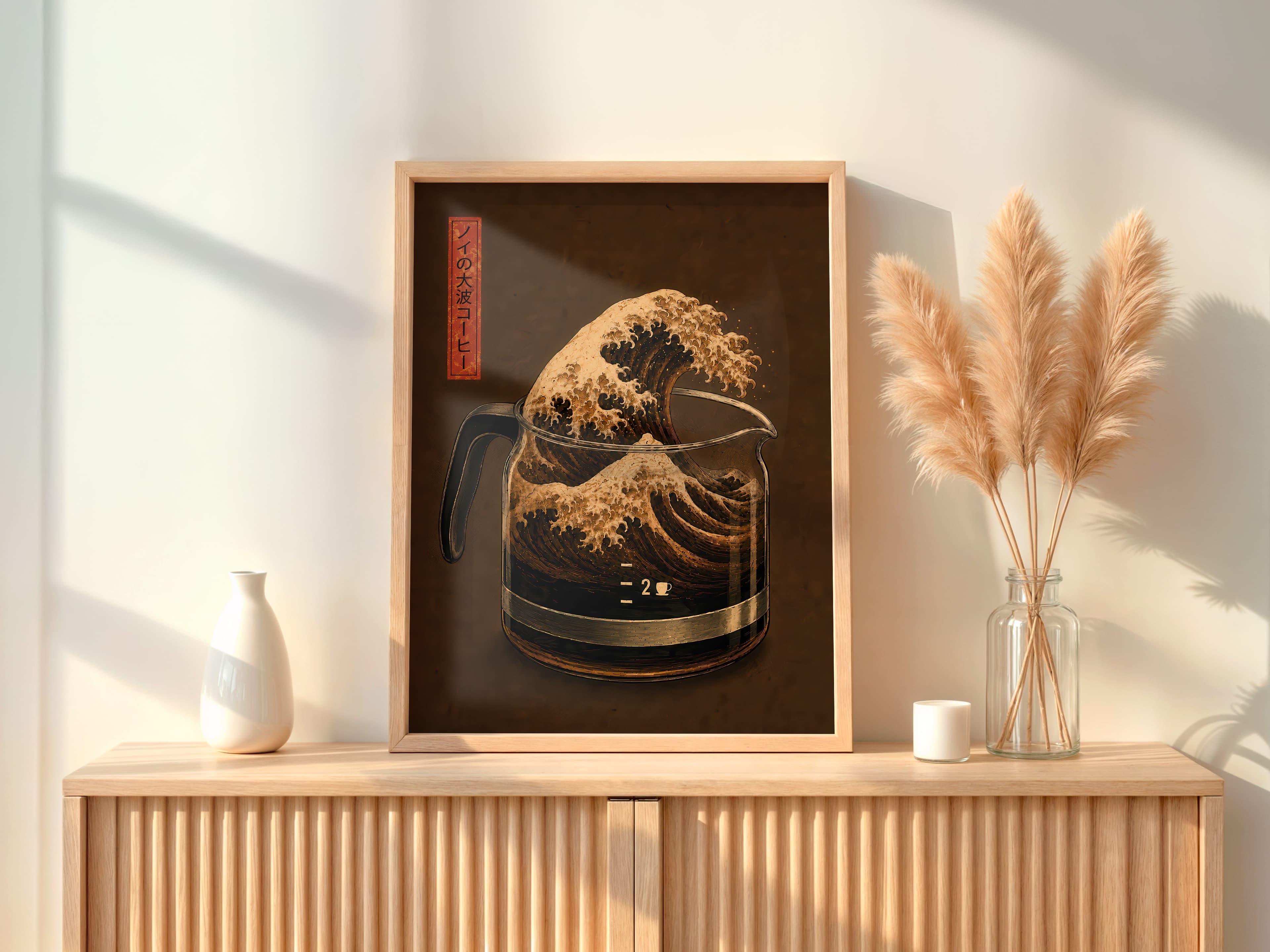 Japanese Wave Coffee Print
