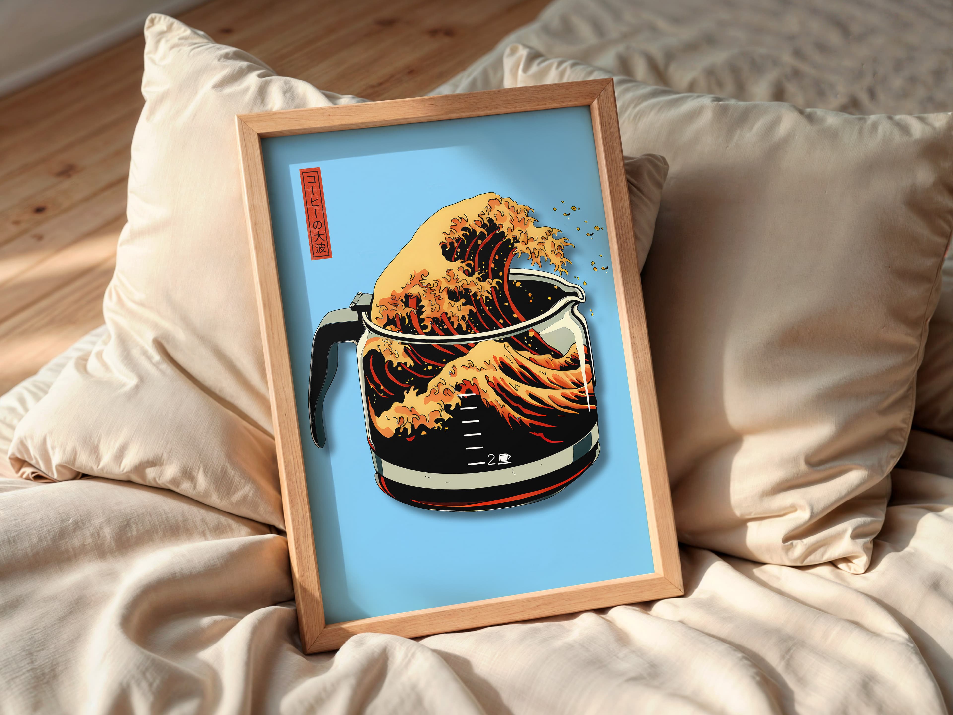 Japanese Wave Coffee Print