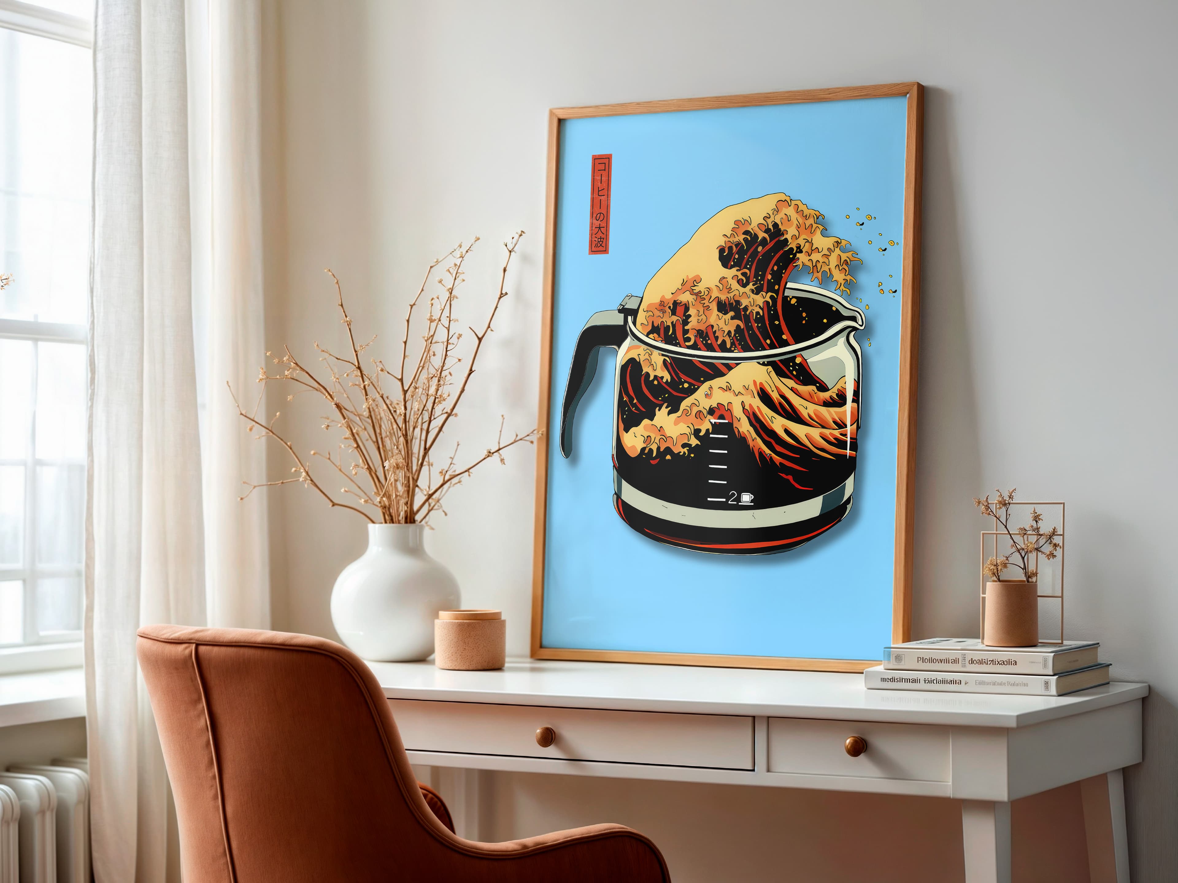 Japanese Wave Coffee Print