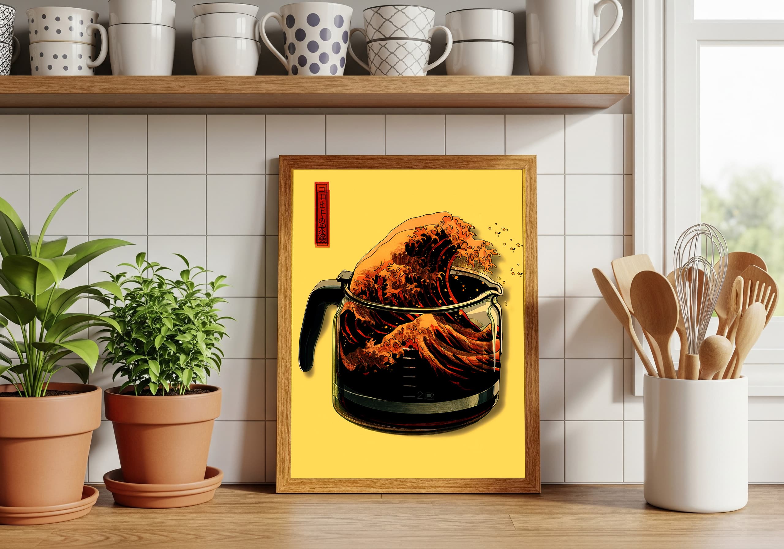 Coffee Wave Print