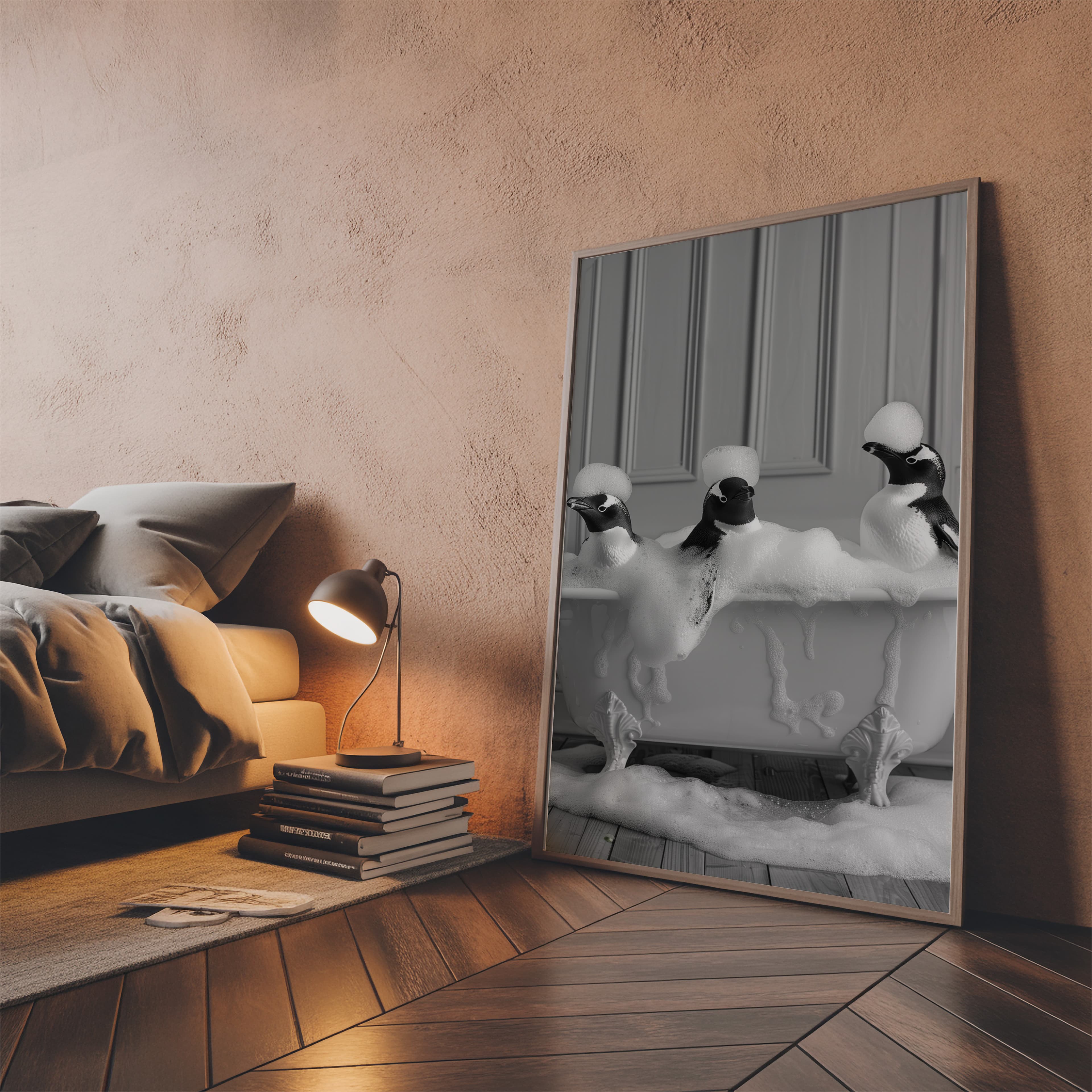 Penguin Bath Print