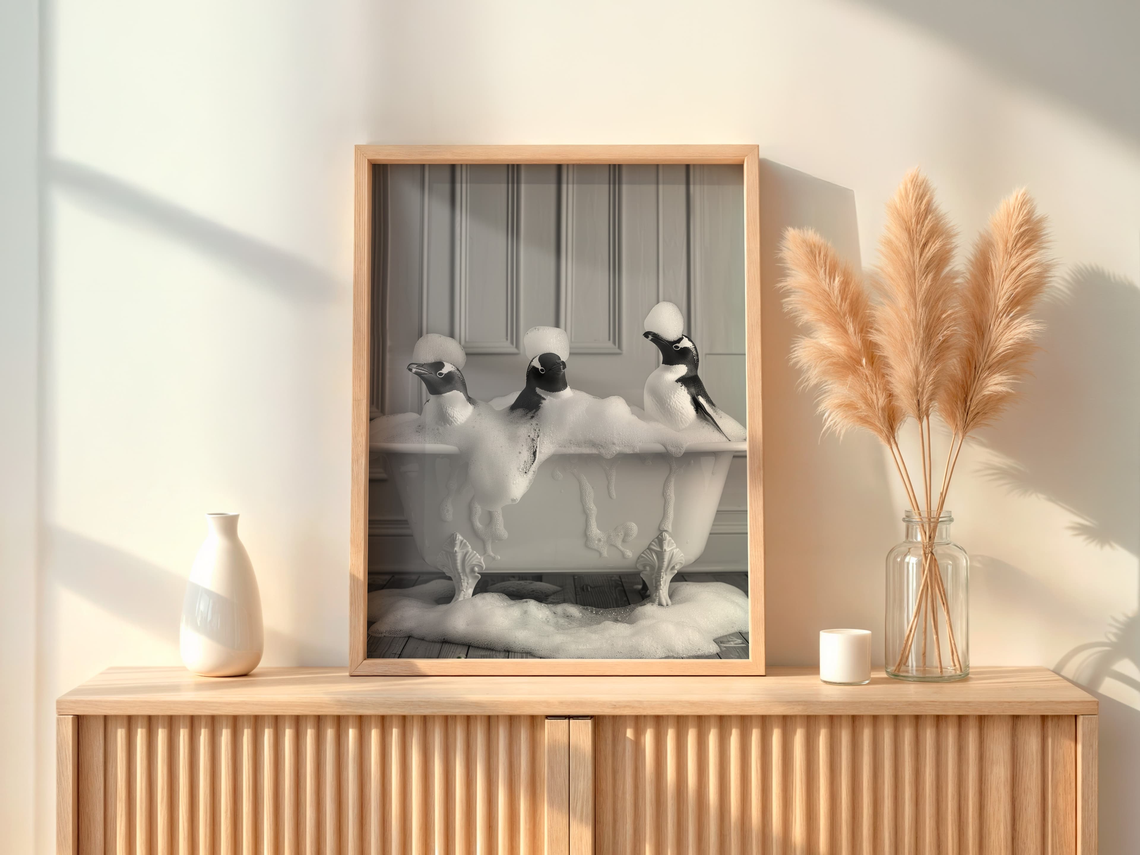 Penguin Bath Print