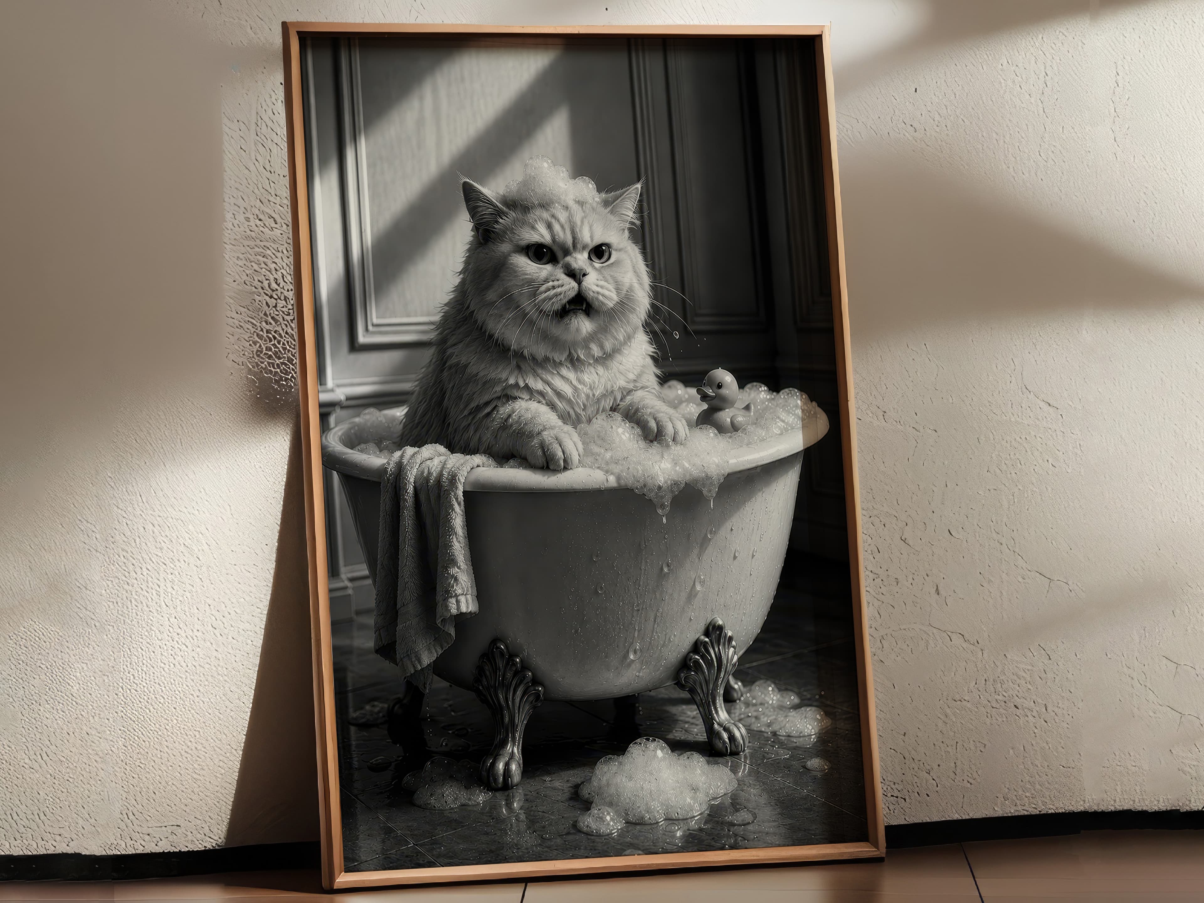 Cat in Bathtub Print