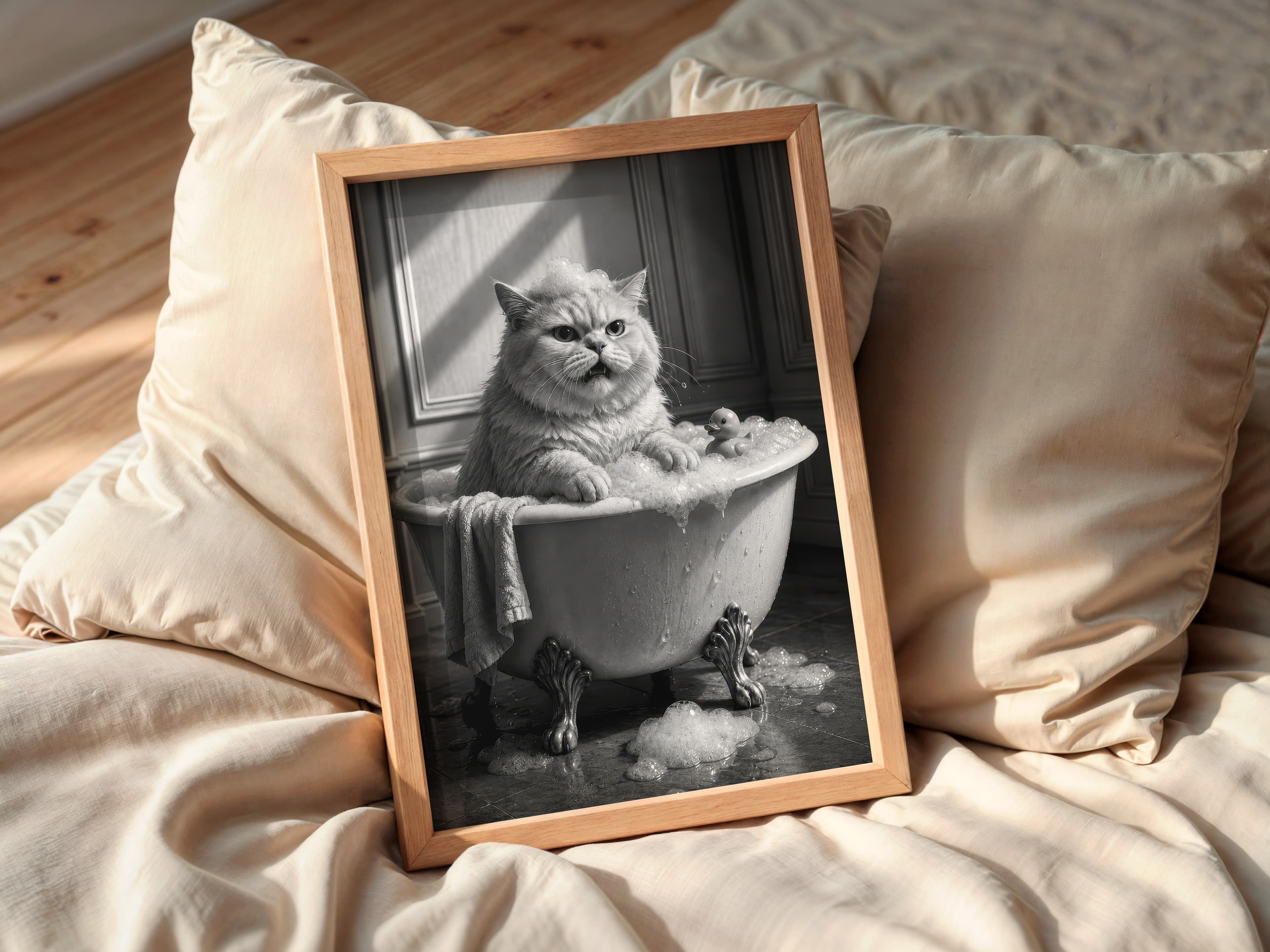 Cat in Bathtub Print
