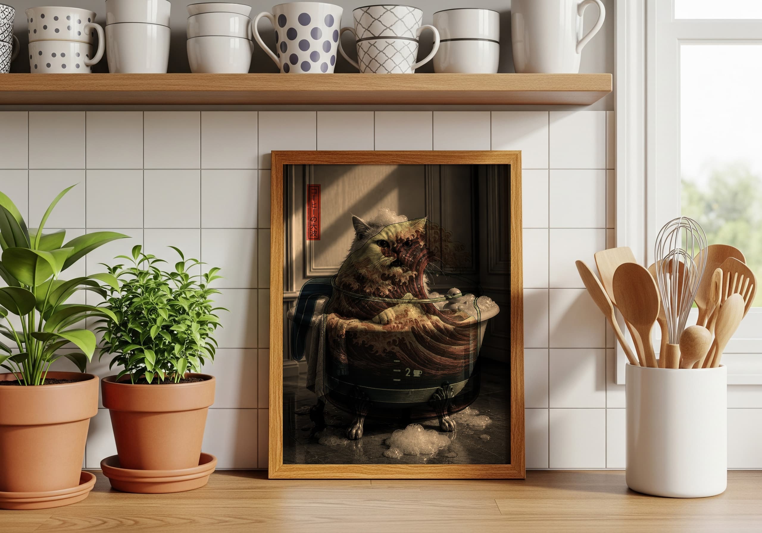 Cat in Bathtub Print