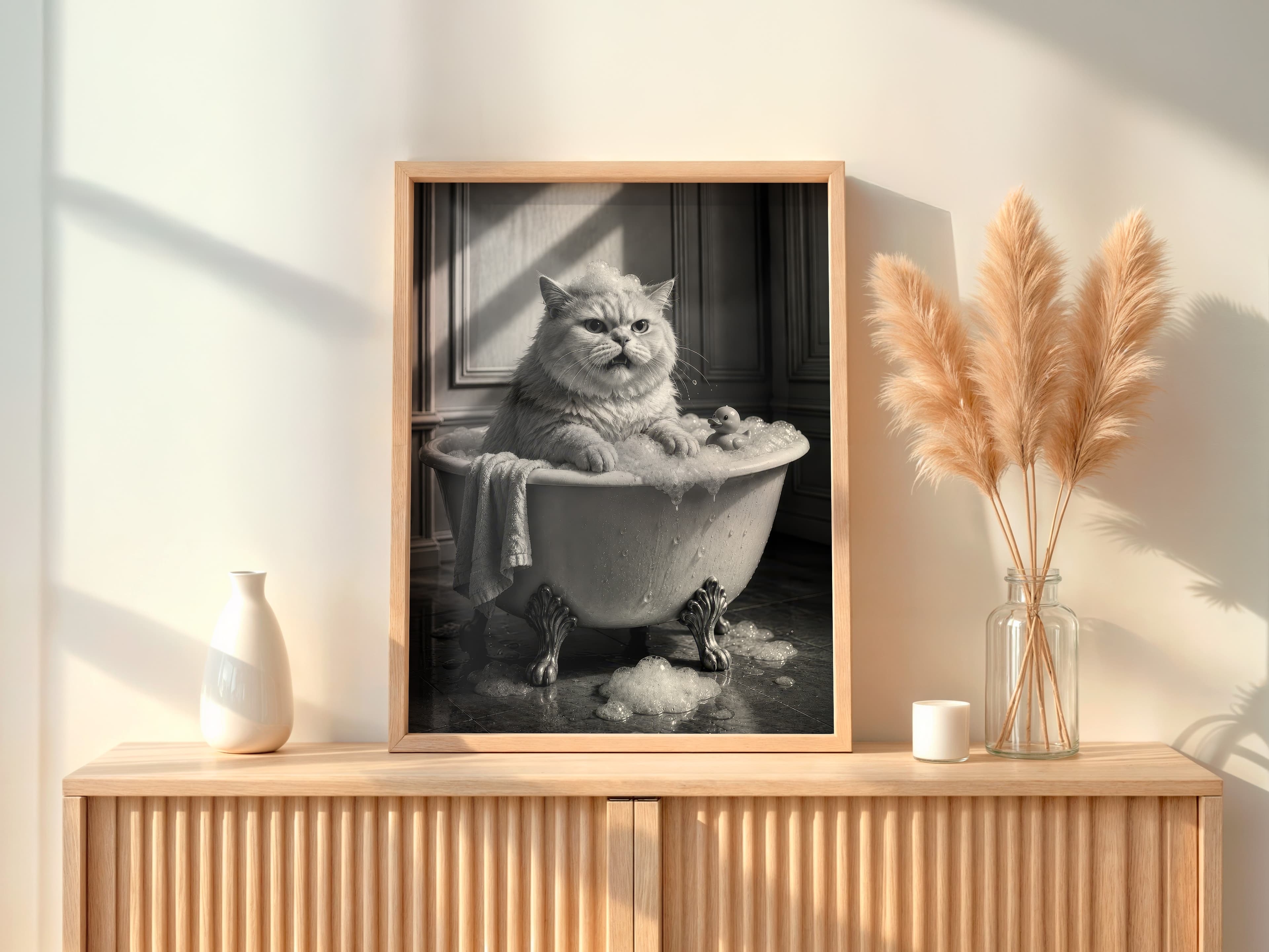 Cat in Bathtub Print