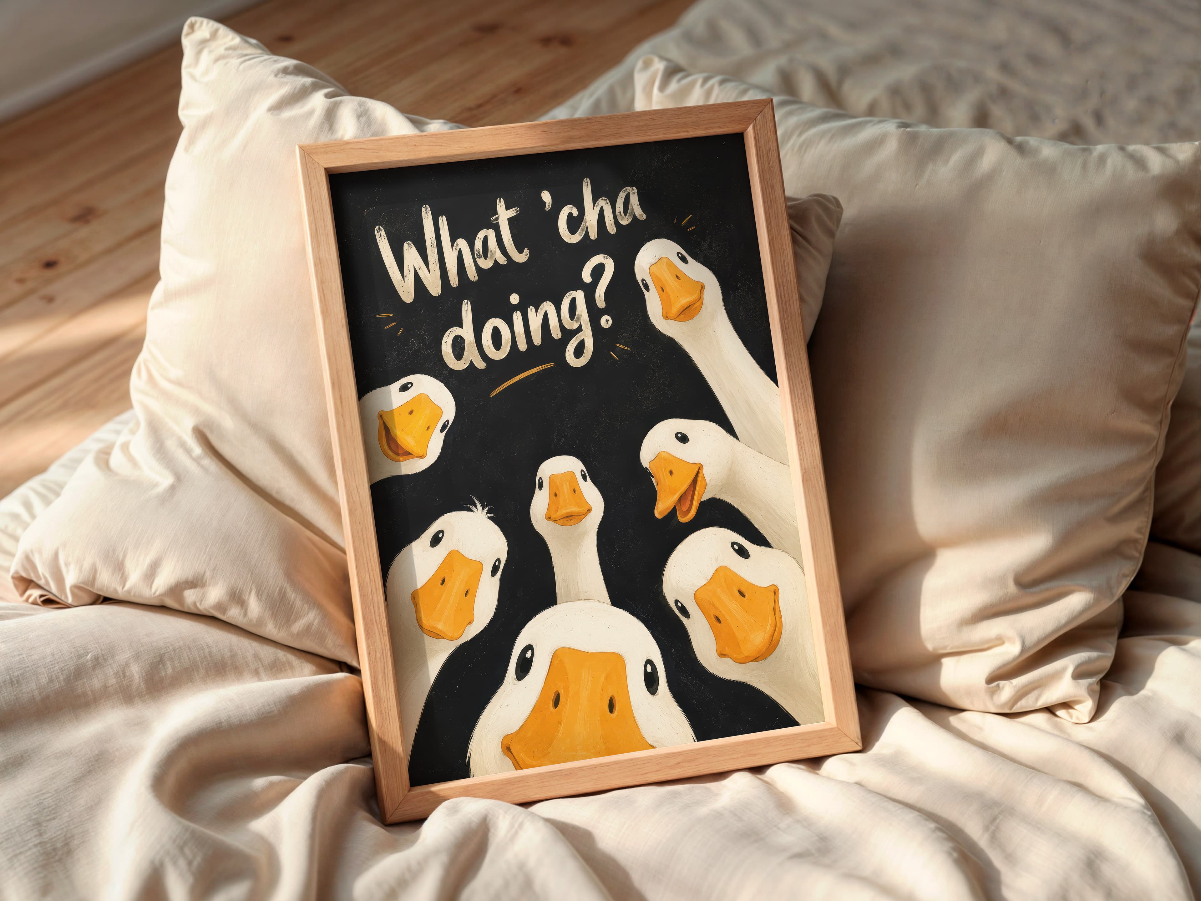 Goose in Toilet Print