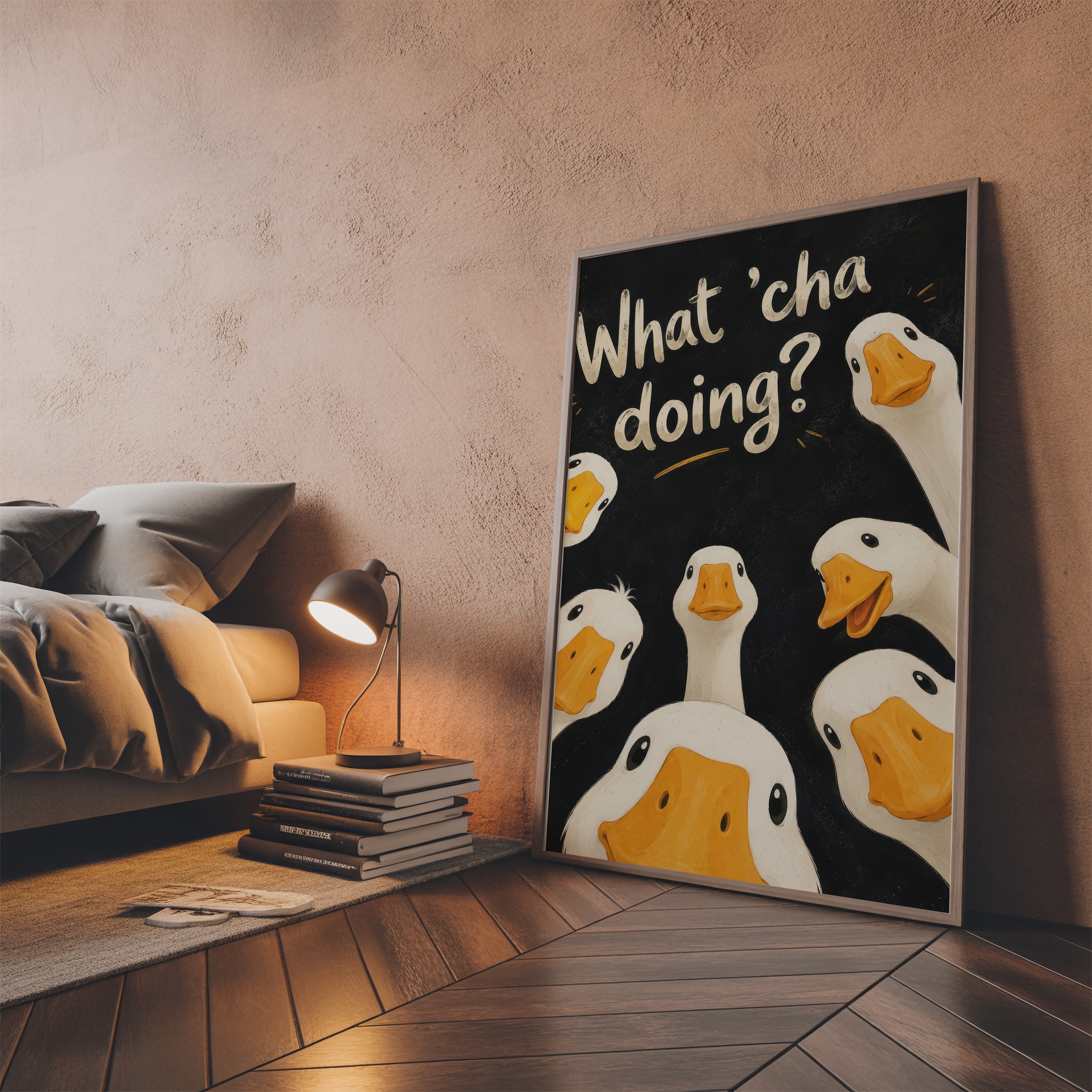 Goose in Toilet Print
