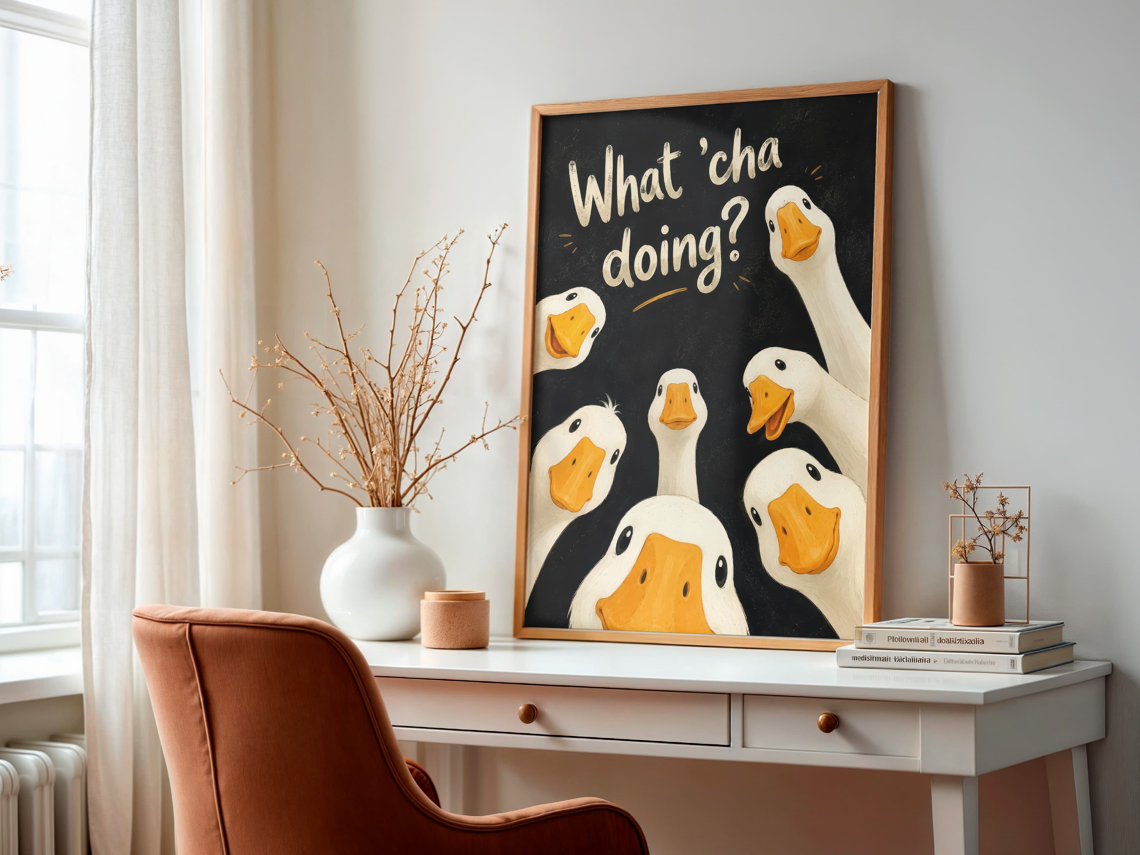 Goose in Toilet Print