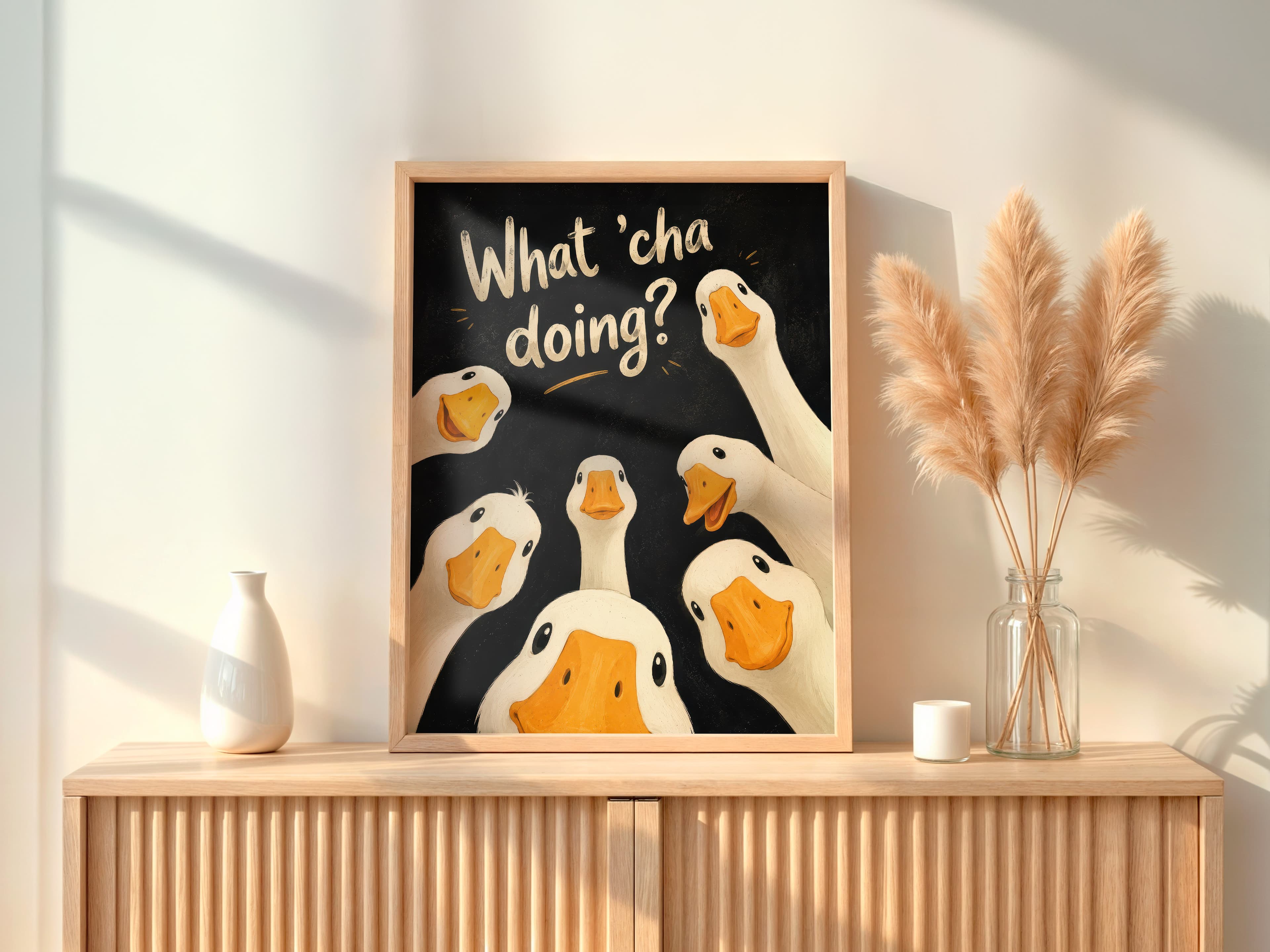 Goose in Toilet Print