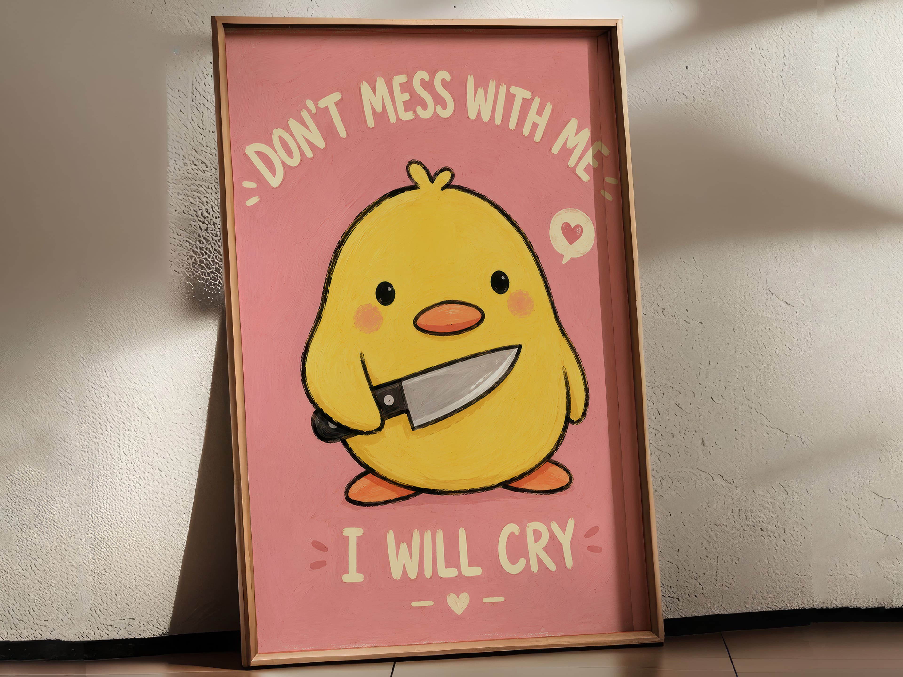 Pink Chick Meme Print