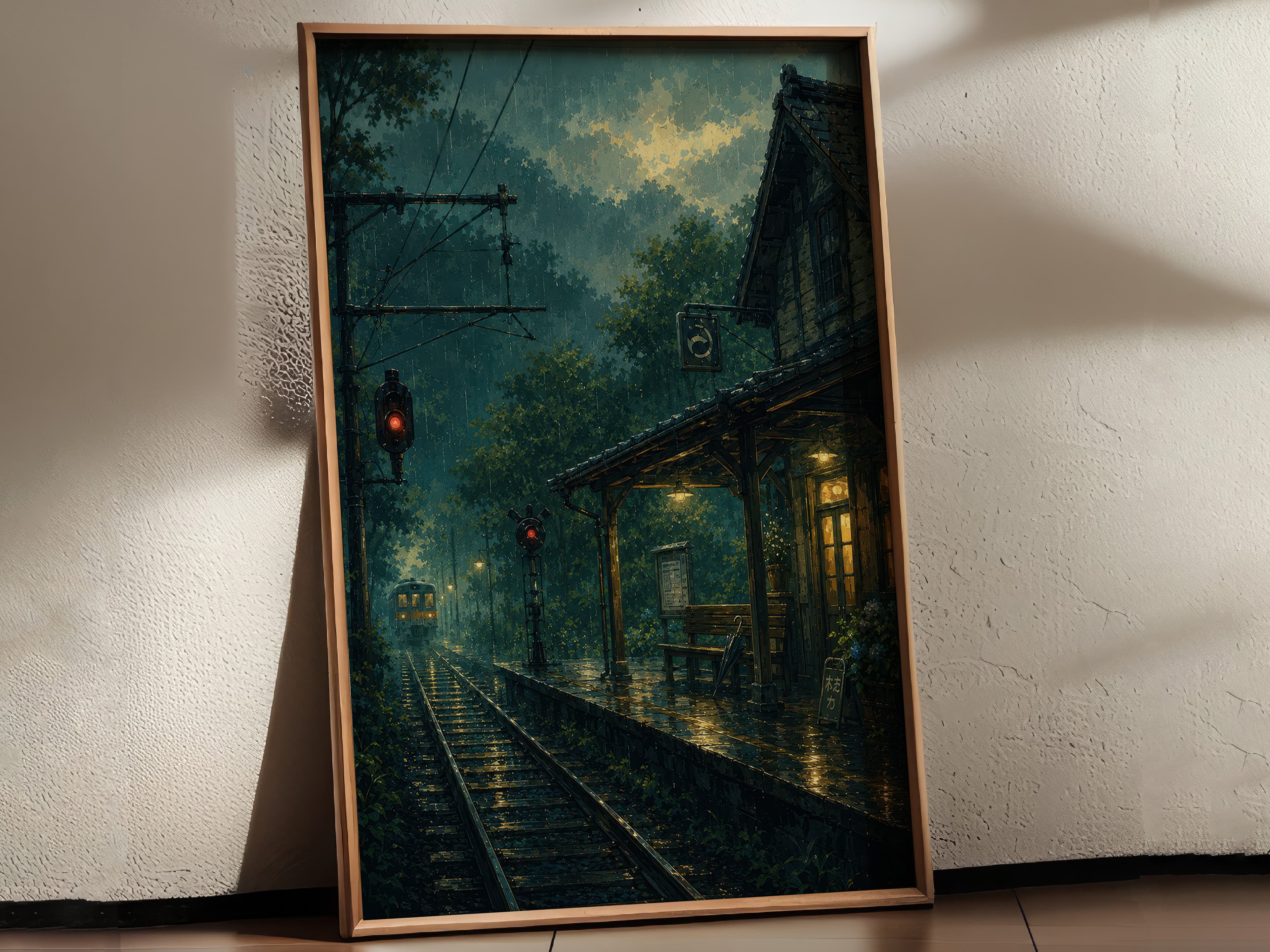 Rainy Train Station Print